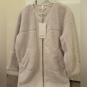 lululemon collarless textured fleece full zip